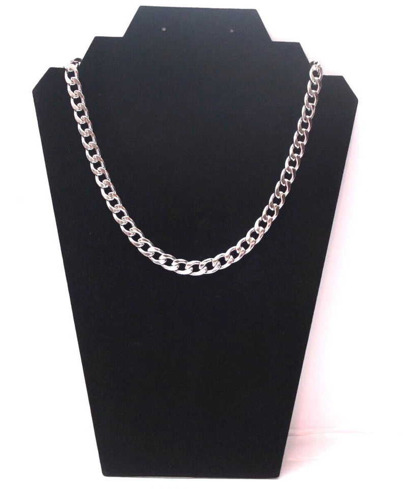 9 mm Cuban Link Chain Necklace Silver Plated SS Various Length Miami Hip Hop D - Изображение 1 из 1