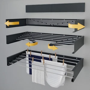 Wall Mounted Clothes Hanger Foldable Towel Rack | Hot Flow - Glide - Picture 1 of 74