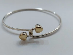 BRAZALETE NUDO DOBLE CORAZÓN TIFFANY&CO PLATA ESTERLINA Y ORO 18K - Imagen 1 de 11