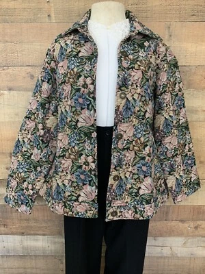 Vintage 1990’s Granny Floral Tapestry Jacket Sz XL Grandma - Image 1 of 4