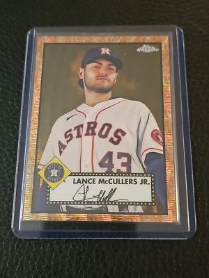 2021 Topps Chrome Platinum Anniversary Lance McCullers Jr. Rose Gold Wave 24/50 - Image 1 of 3