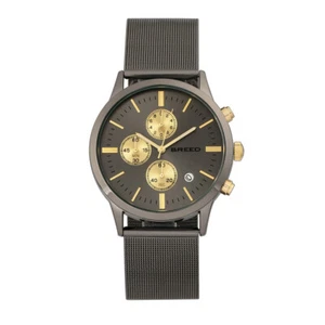 Breed Espinosa Chronograph Mesh-Bracelet Watch w/ Date - Gunmetal - Picture 1 of 3
