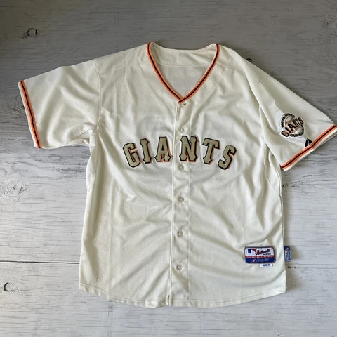 Majestic San Francisco Giants Buster Posey #28  World Series Gold Jersey Sz 48 Cover