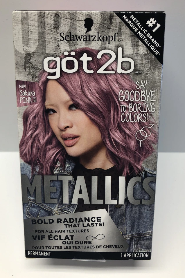 Schwarzkopf Got2b Metallics Permanent Hair Color M84 Sakura Pink