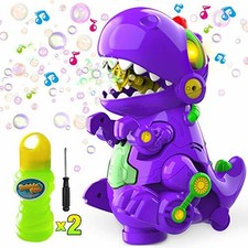 WisToyz Bubble Machine Dinosaur Bubble Blower, Walk & Stay Still Two Settings, M