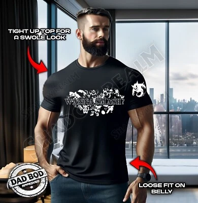 Wanna Smash? Camiseta – Camiseta Nintendo Meme engraçada para jogos | P-4XL - Imagem 1 de 3
