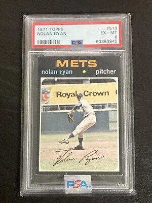 1971 Topps #513 Nolan Ryan PSA 6 EX-MT Centered! - Image 1 of 2