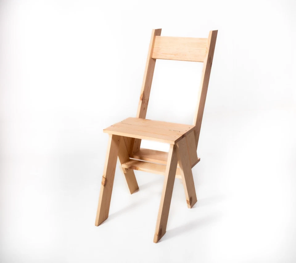 Silla de Madera para Patio, Pino Natural - Cuero para Patio, Hecho a Mano, Origen UA Foto 1 de 4