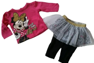 Girls Disney Shirt Leggings Set Minnie Mouse Tutu Pink Model 3-6 months Infant - Imagen 1 de 9