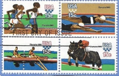 SCOTT# 1791-94 & 2278 US FIRST DAY OF ISSUE PRECANCEL 2 BLOCKS - Image 1 of 2