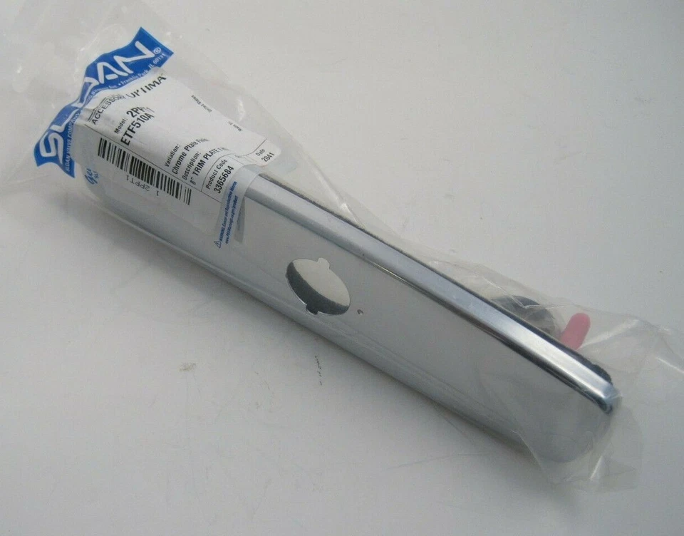 Sloan 8” Trim and Cover Plate ETF510A Chrome Single Hole For Sloan Optima