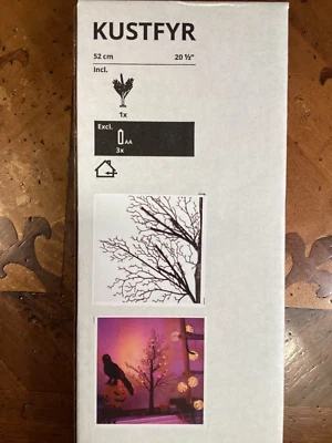 🎃 Ikea KUSTFYR Halloween TREE Black Table Lamp Orange LED lights 005.603.17 - Image 1 of 4