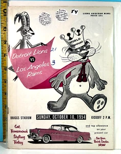 🔥1954 Detroit Lions vs Los Angeles Rams Football Program 🔥 - Picture 1 of 2