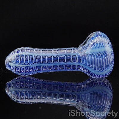 3.5" Double Blown Tobacco Smoking Pipe Thick Collectible Glass Pipes - P710B - Image 1 of 4