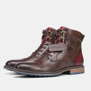 Size 7-13 Ankle Boots For Men Men's Leather boots Brand Boot for men - Picture 1 of 8