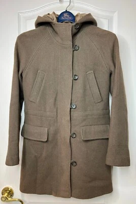 Abrigo Parka J Crew Stadium Cloth Nello Gori Mezcla Lana Duffer Con Capucha Marrón Talla 2 Foto 1 de 4