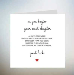 Personalised New Chapter Good Luck, Best Of Luck Card, New Job Good Luck 6x6 - Picture 1 of 1