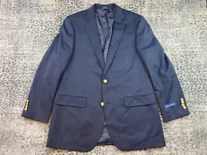 NWT Saddlebred Navy Sport Coat Mens 42 Long Blue Cotton Blazer New Blazer Jacket - Picture 1 of 22