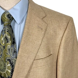 Blazer Hart Schaffner Marx Hombres 44L Tostado 2 Botones Seda Ligero Verano EE. UU. - Imagen 1 de 14