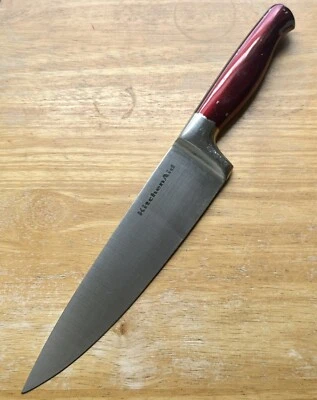 Cuchillo de Chef Forjado Sharp KITCHENAID 8” Hoja Acero Inoxidable con Mango Rojo Foto 1 de 4