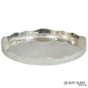 Antique English Edwardian Sheffield Silver Plated 24" Serving Platter Bar Tray - Bild 1 von 12