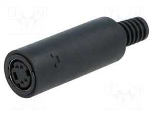 Stecker PIN: 4 DIN mini Löten mit Knickschutz weiblich  gerade MJ-372/4 Mini-DIN - Bild 1 von 1