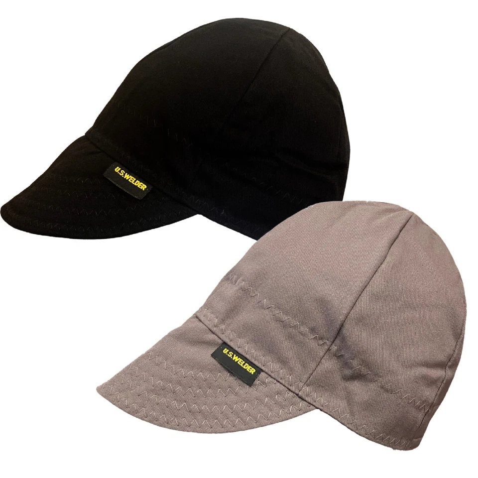 U.S. Welder SOLID BLACK & GREY bundle Reversible Welding Caps SET  - Image 1 of 1