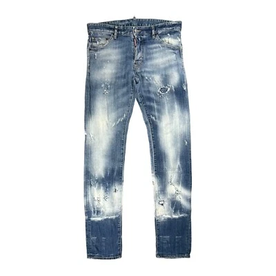 Dsquared2 Blue Acid Wash Distressed Slim Denim Jeans Men's Size 48 - Image 1 of 4