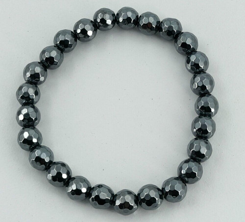 VALENTINO Bracciale Unisex Elasticizzato Perline Ematite Fatto a Mano per Guarigione Reiki