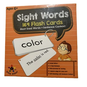 STAR RIGHT Education - 169 Sight Words & Sentences Flash Cards on Ring - NEW! - Picture 1 of 6