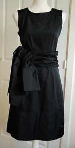 Abito Chloe Nero Seta Taffeta Cocktail Occasione Sera Midi Fascia IT36 XS/S - Foto 1 di 7