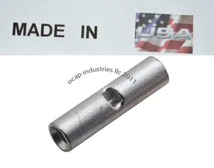 (10) 6 Gauge NON-INSULATED BUTT SEAMLESS WIRE CONNECTOR UNINSULATED MADE IN USA - Imagen 1 de 2