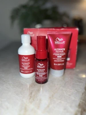 Wella Ultimate Repair Shampoo 3.3oz Conditioner 2.5oz Miracle Rescue 1oz Set NIB - Image 1 of 2