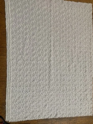 Vintage White Squiggle Chenille Bedspread FABRIC~ 20 X 26” - Image 1 of 3