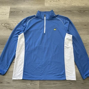 Masters Tech 1/4 Zip Pullover Adult Large Blue Golf Sweater Sweatshirt Augusta - Picture 1 of 7