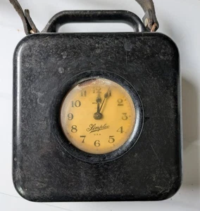 Vintage Simplex 3 Day Measured Time Clock Portable Battery Operated - Picture 1 of 11