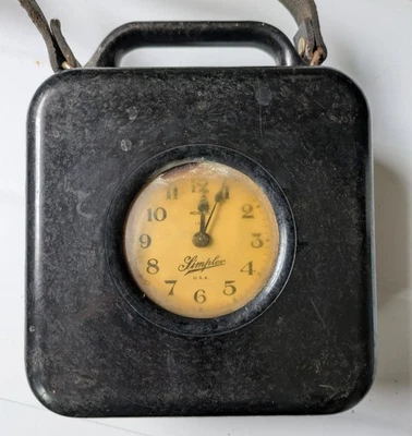 Vintage Simplex 3 Day Measured Time Clock Portable Battery Operated - Image 1 of 4