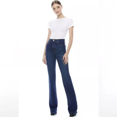 NWT $265 ALICE + OLIVIA women's "fabulous" 70's bootcut jeans - wedge - size 28 - Image 1 of 4