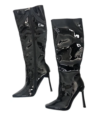 Cape Robbin Womens Size 8 Simoni High Heel Patent Square Toe Knee High Boots - Изображение 1 из 4