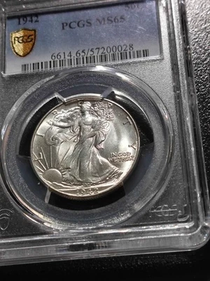 1942 Walking Liberty Half Dollar 50C PCGS MS 65 - Image 1 of 2