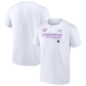 Men's White Montreal Canadiens NHL Hockey Fights Cancer T-Shirt - Picture 1 of 3