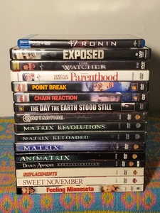 Keanu Reeves Collection (16-Movie DVD/Blu-Ray Lot) Matrix Trilogy Point Break - Imagen 1 de 8