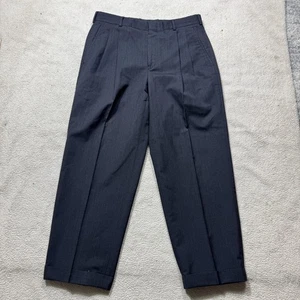 Lands End Hose Herren 32 kurz grau 100 % Wolle elegante Hosen Bündchen klassische Passform - Bild 1 von 13