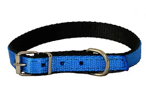 AZUL Fuerte NAILON Cuello de Cachorro NEGRO ACOLCHADO Tela - Imagen 1 de 2