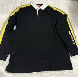 Supreme Manica Riflettente Righe Rugby Colore Nero Taglia Large - Foto 1 di 4