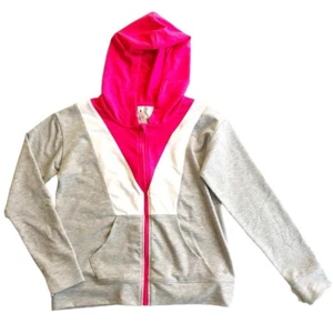 Chaqueta con Capucha Capa 8 Niñas Essential Colorblock Cremallera Gris Rosa Talla 12 Jersey Nueva con Etiquetas - Imagen 1 de 7