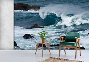 3D Black Sea Reef G7228 Wallpaper Wall Murals Removable Self-adhesive Erin - Picture 1 of 11