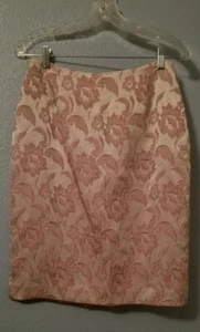 Maggy London Skirt Size 6 Pink Textured Floral Lined Elegant  - Picture 1 of 4