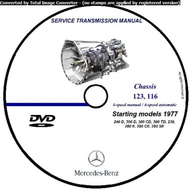 MERCEDES BENZ W123 TRANSMISSION MANUAL MANUALE OFFICINA 1977 SERVICE DVD CD - Immagine 1 di 4