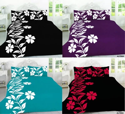 TZ ALYSSA Floral Duvet Quilt Cover & Pillowcase Set Easycare Polycotton Bedding
